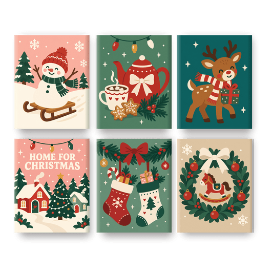 6 Mini Paintings - Jolly Christmas Set - Paint by numbers
