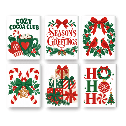 6 Mini Paintings - Christmas Icons Set - Paint by numbers