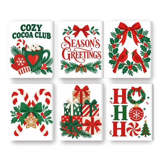 6 Mini Paintings - Christmas Icons Set - Paint by numbers