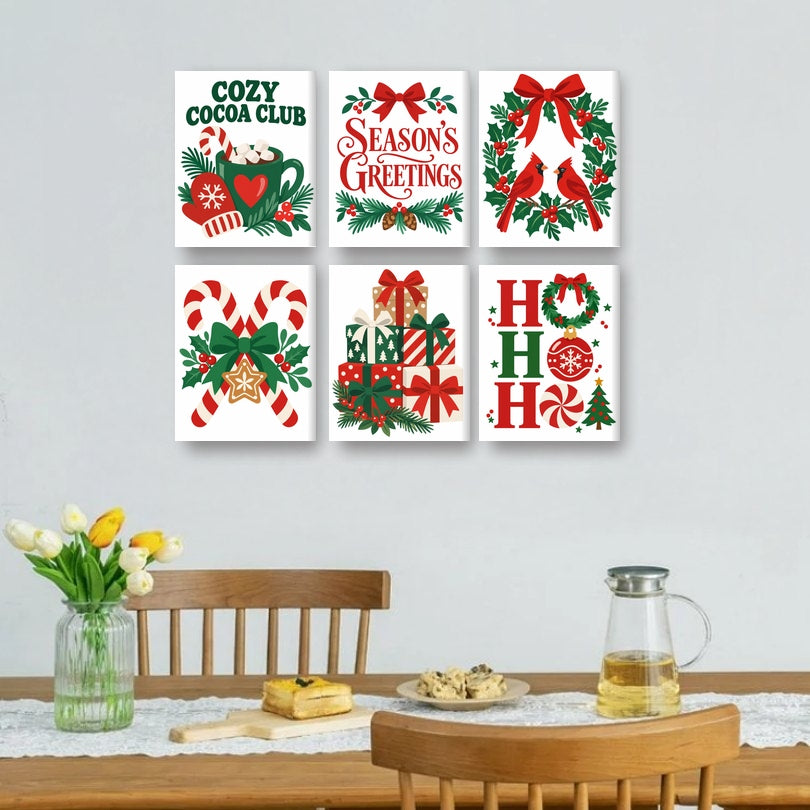 6 Mini Paintings - Christmas Icons Set