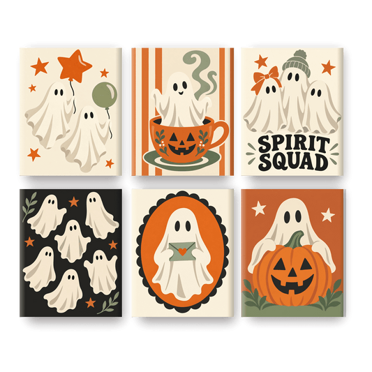 6 Mini Paintings - Friendly Haunts Set - Paint by numbers