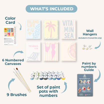 6 Mini Paintings - Island Life Set