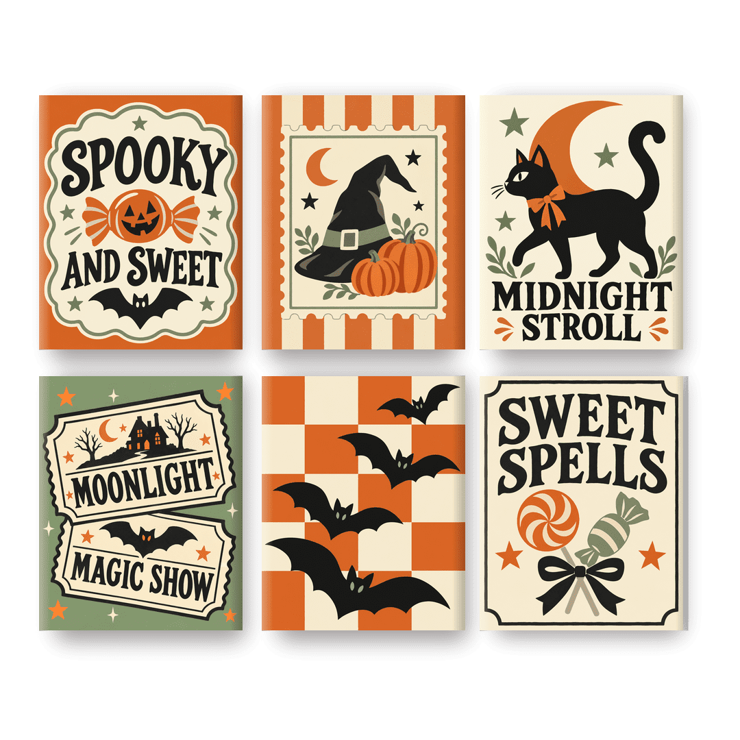 6 Mini Paintings - October Curiosities Set - Paint by numbers