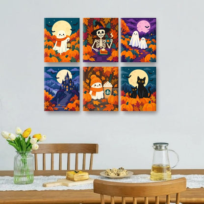 6 Mini Paintings - Spooky Autumn Nights Set