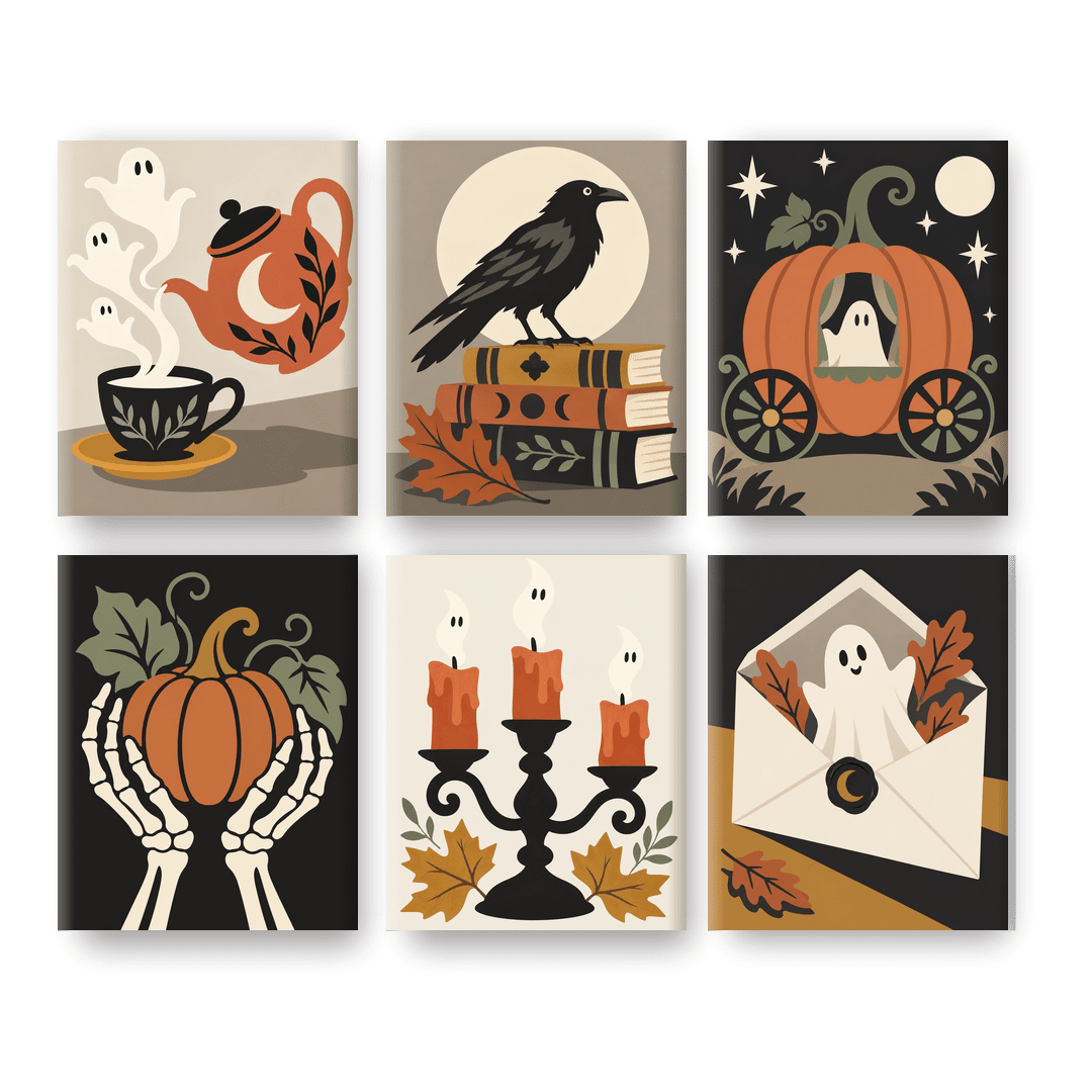 6 Mini Paintings - Vintage Enchantments Set - Paint by numbers