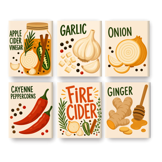 6 Mini Paintings - Fire Cider Set - Paint by numbers