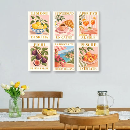 6 Mini Paintings - Italian Mini Paintings Set
