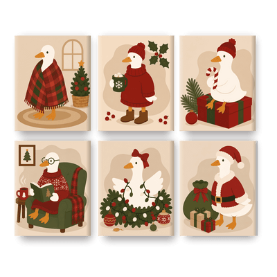 6 mini-peintures - Petites oies joyeuses