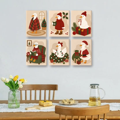 6 mini-peintures - Petites oies joyeuses