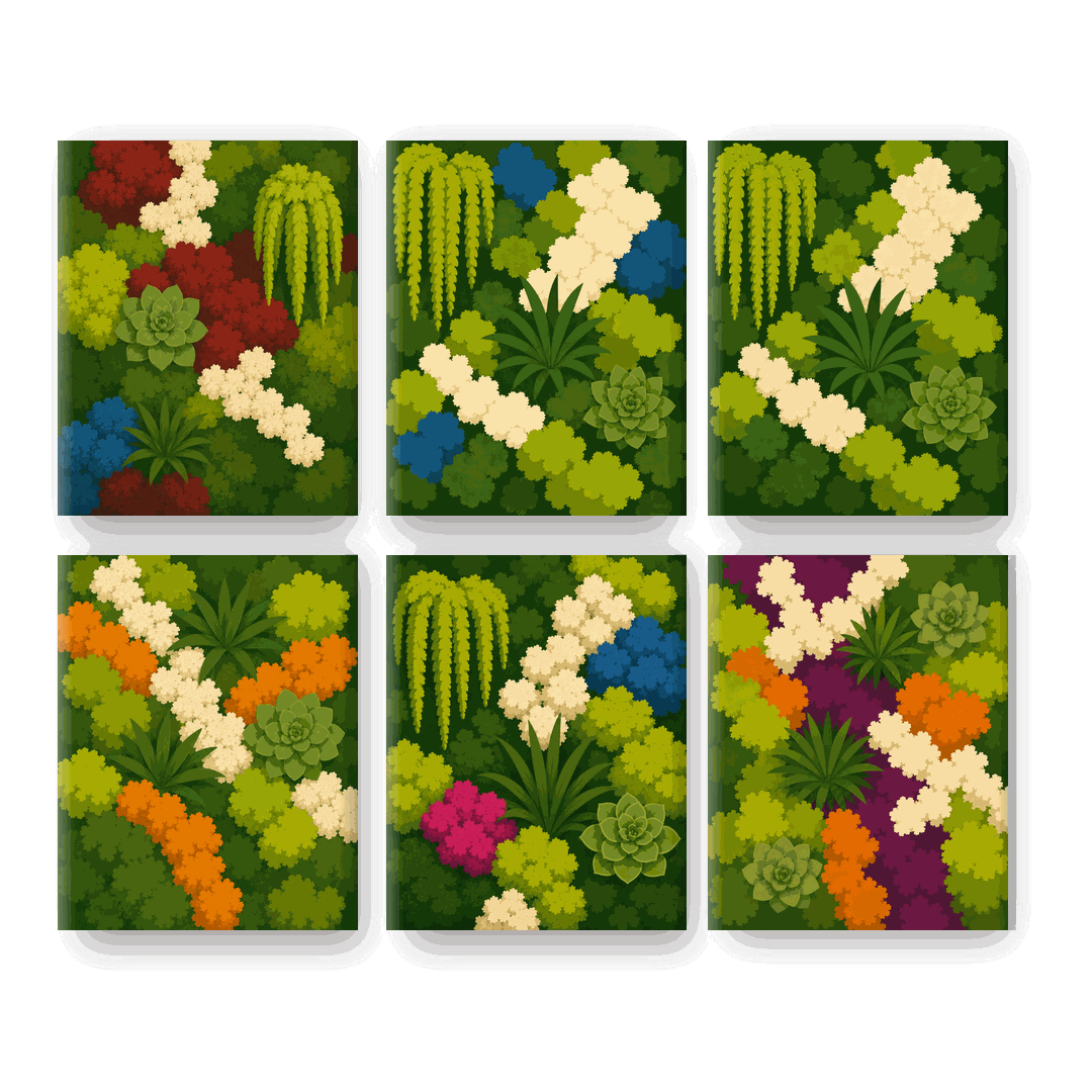 6 Mini Paintings - Moss Walls Set - Paint by numbers