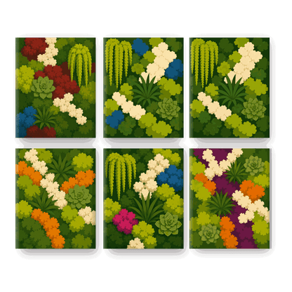 6 Mini Paintings - Moss Walls Set - Paint by numbers