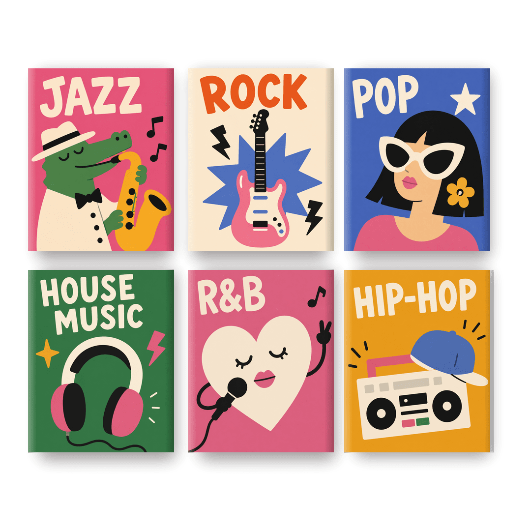 6 Mini Paintings - Rhythm Collection Set - Paint by numbers