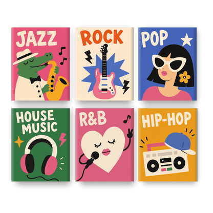 6 Mini Paintings - Rhythm Collection Set - Paint by numbers