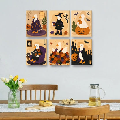 6 Mini Paintings - Spooky Goose Squad Set