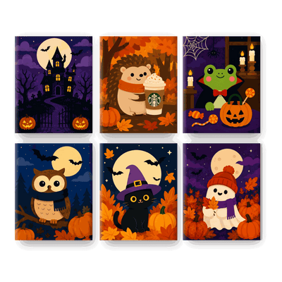 6 mini-peintures - Copains effrayants