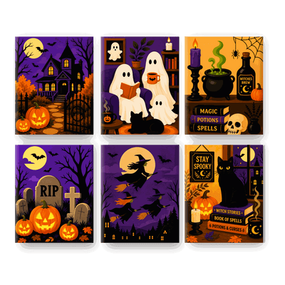 6 mini-peintures - Nuits de sorcières