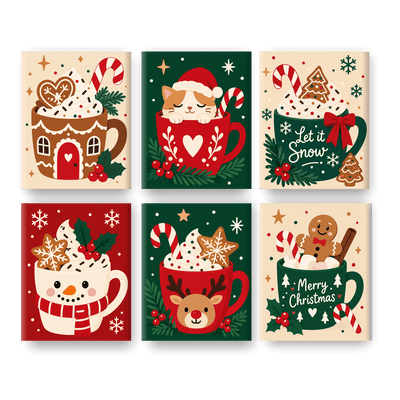 6 mini-peintures - Boissons de fête