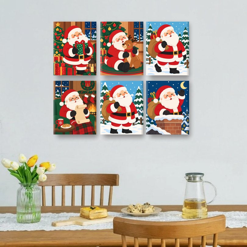 6 Mini Quadri - Set Babbo Natale Coccoloso