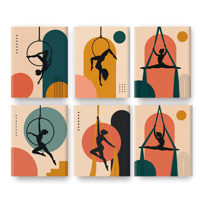 6 Mini Paintings - Aerial Arts Set - Paint by numbers