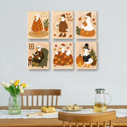 6 Mini Quadri - Set Oca d'Autunno