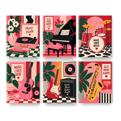 6 Mini Paintings - Good Vibes Music Set
