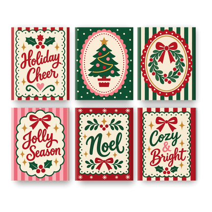6 mini-peintures - Camées de Noël classiques
