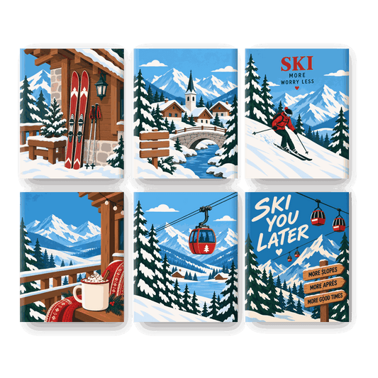6 Mini Paintings - Winter Chalet Set