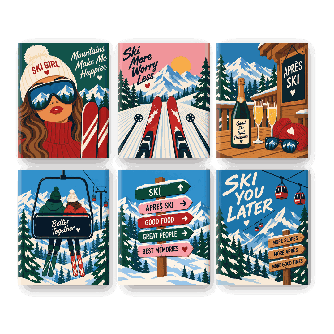 6 Minitavlor - Après-ski-citat-paket