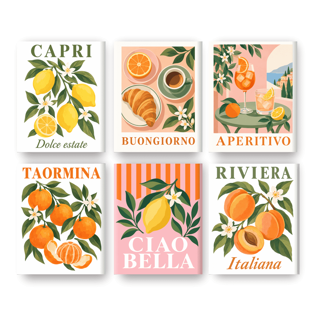 6 Mini Quadri - Set Limoni di Capri