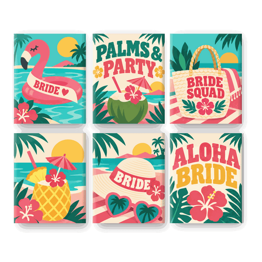 6 Mini Paintings - Aloha Bride Set
