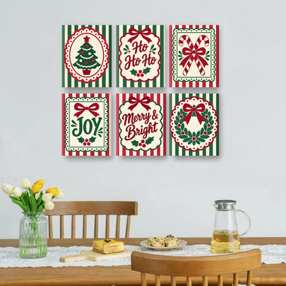 6 Mini Paintings - Festive Bows Set