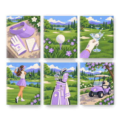6 Mini Paintings - Lavender Links Set