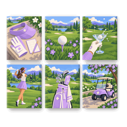 6 Mini Paintings - Lavender Links Set