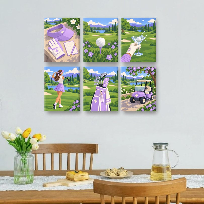 6 Mini Paintings - Lavender Links Set