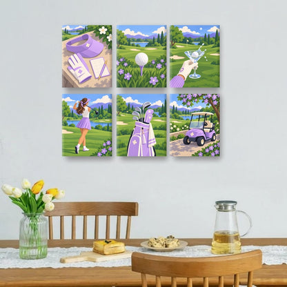 6 Mini Paintings - Lavender Links Set