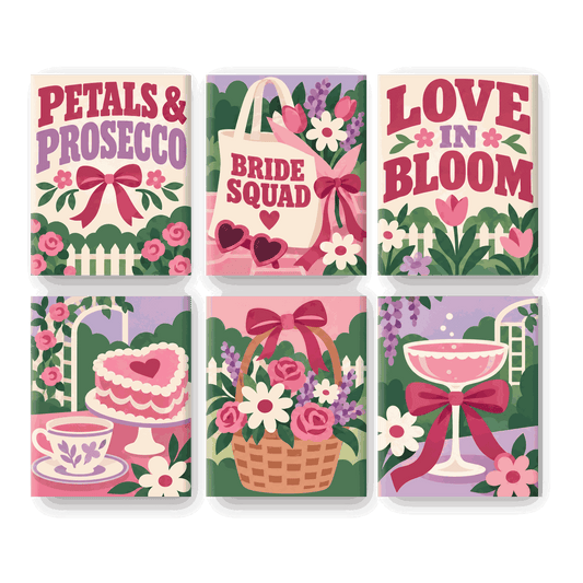 6 Mini Paintings - Petals & Prosecco Set