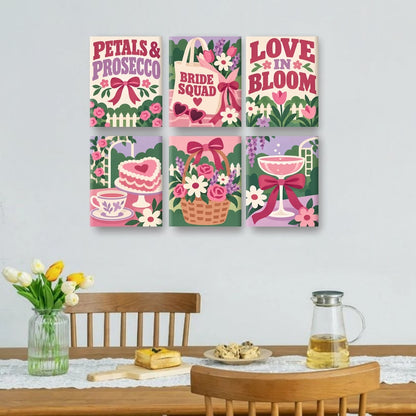 6 Mini Paintings - Petals & Prosecco Set