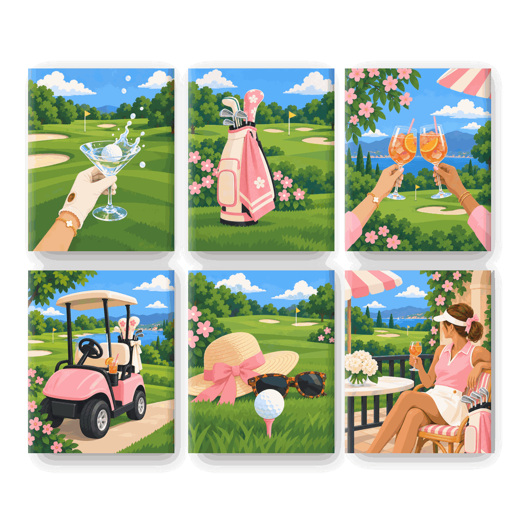 6 Minitavlor - Rosa poloretreat-paket