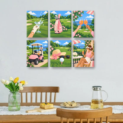 6 Minitavlor - Rosa poloretreat-paket