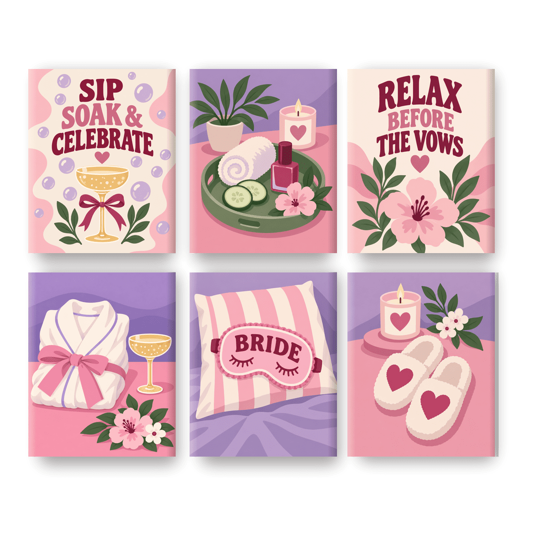 6 Mini Paintings - Relax Before the Vows Set