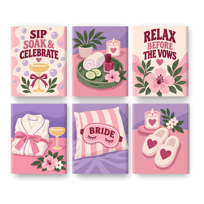 6 Mini Paintings - Relax Before the Vows Set