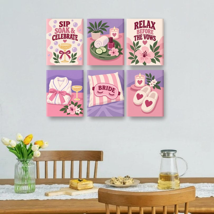 6 Mini Paintings - Relax Before the Vows Set