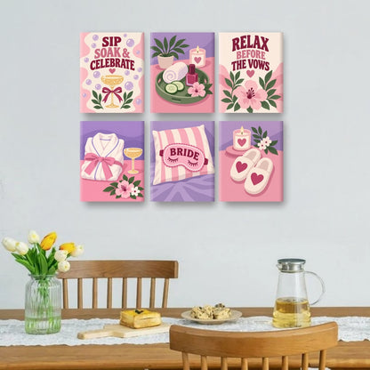 6 Mini Paintings - Relax Before the Vows Set
