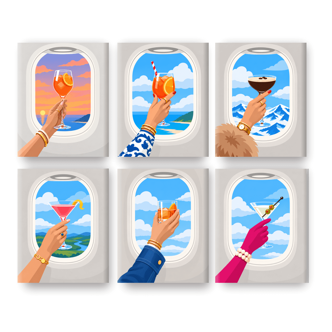 6 Mini Paintings - Sky High Sips Set