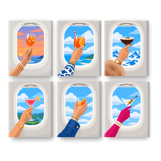 6 Mini Paintings - Sky High Sips Set