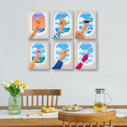 6 Mini Paintings - Sky High Sips Set
