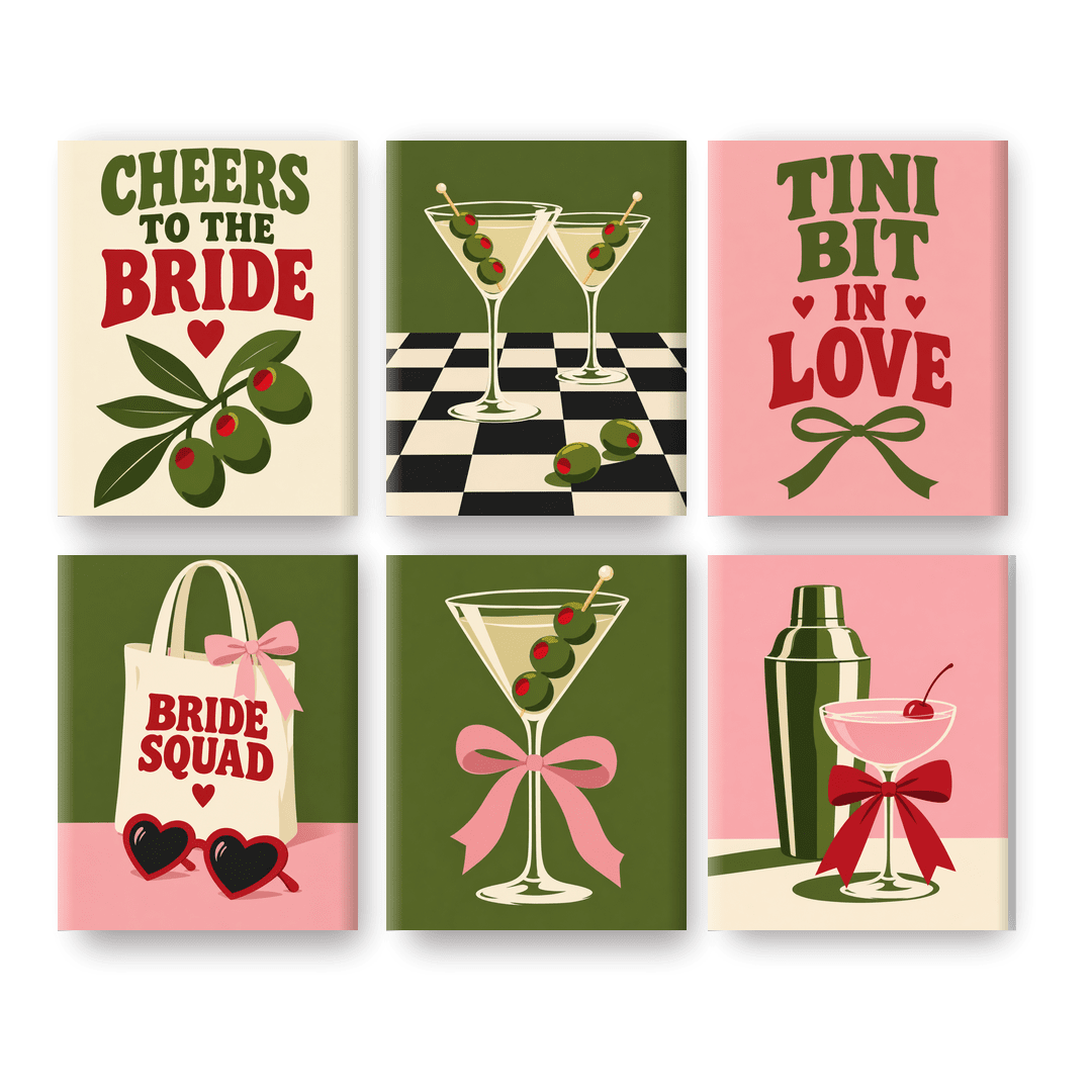 6 Mini Paintings - Tiny Bit in Love Set