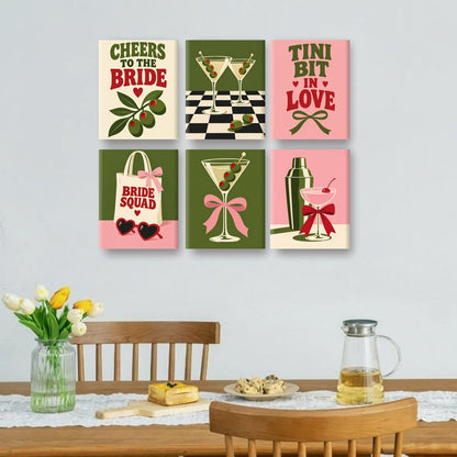 6 Mini Paintings - Tiny Bit in Love Set