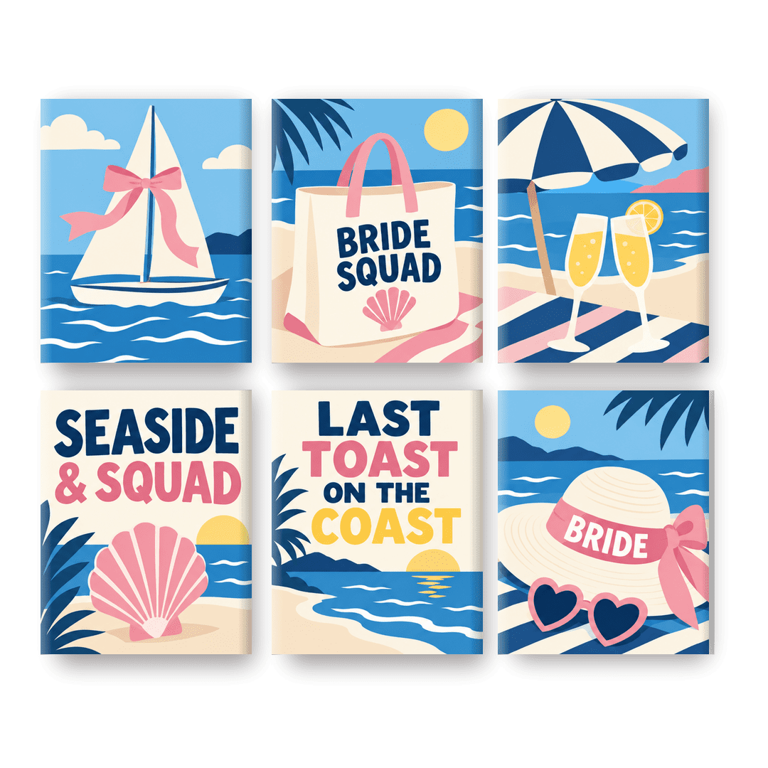 6 Mini Paintings - Toast on the Coast Set