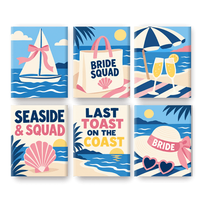6 Mini Paintings - Toast on the Coast Set